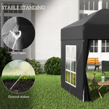 Alloy Steel Pop Up Gazebo Marquee Party Tent Canopy 200cm Width x 298cm Depth - Velmora