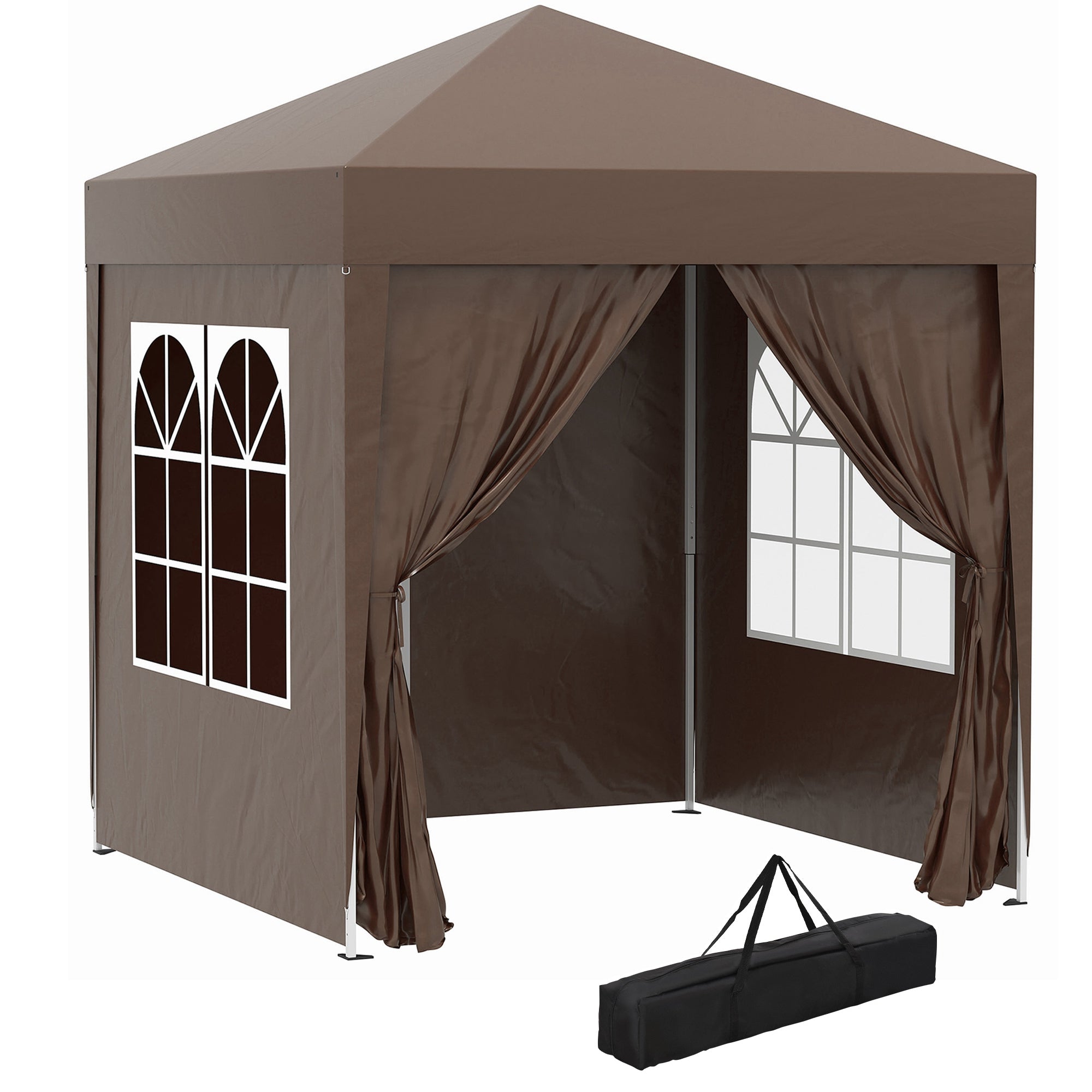 Alloy Steel Pop Up Gazebo Marquee Party Tent Canopy 200cm Width x 298cm Depth - Velmora