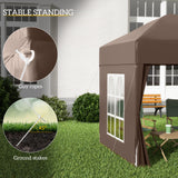 Alloy Steel Pop Up Gazebo Marquee Party Tent Canopy 200cm Width x 298cm Depth - Velmora