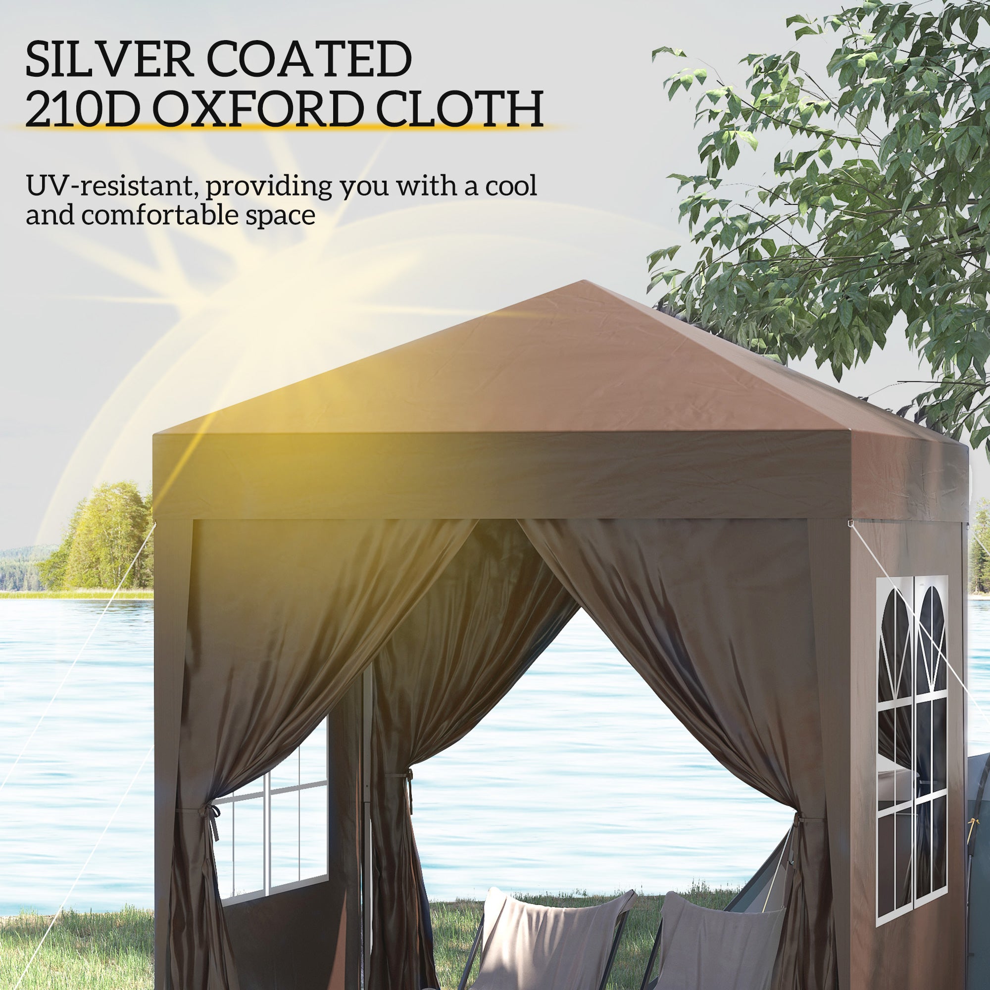 Alloy Steel Pop Up Gazebo Marquee Party Tent Canopy 200cm Width x 298cm Depth - Velmora
