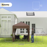 Alloy Steel Pop Up Gazebo Marquee Party Tent Canopy 200cm Width x 298cm Depth - Velmora