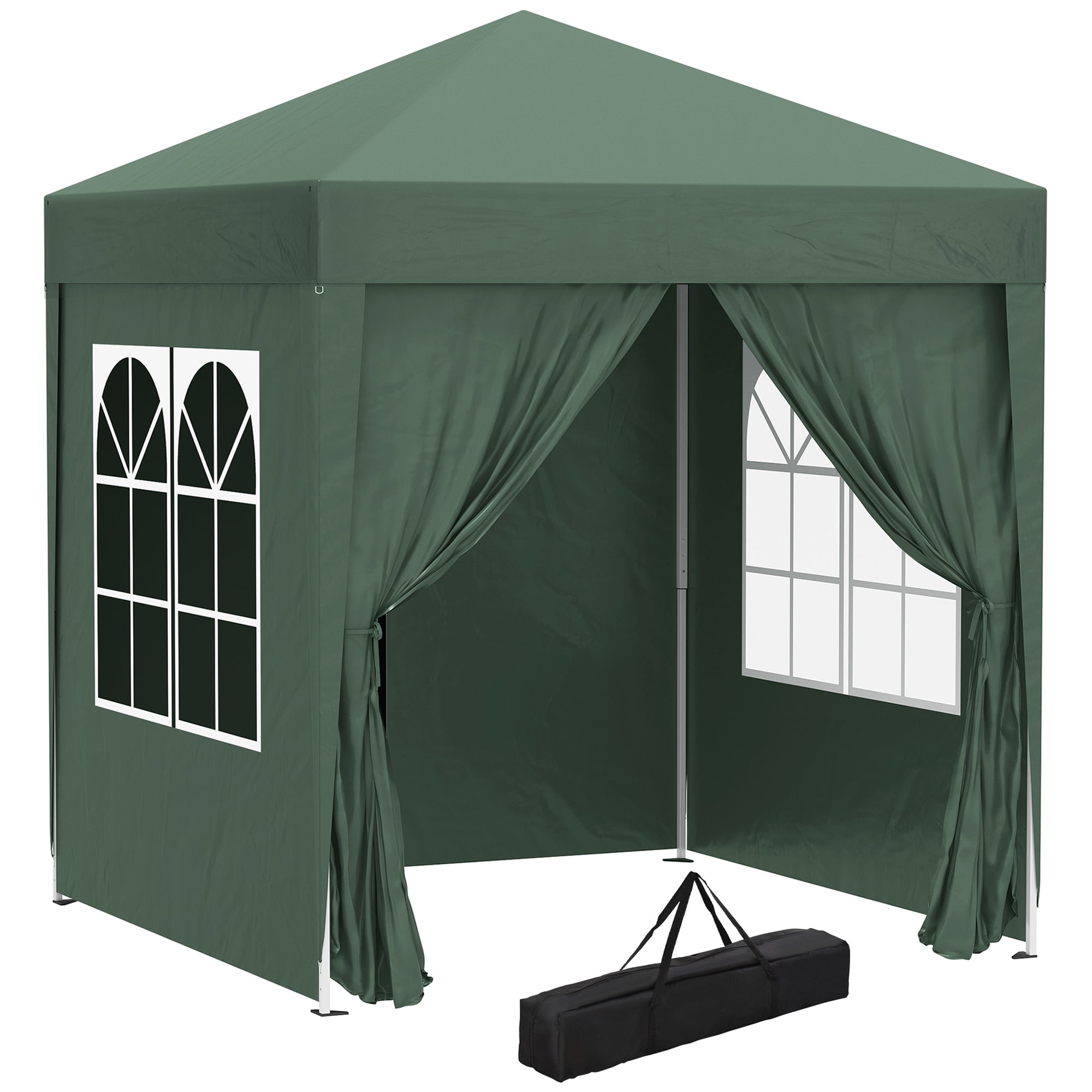 Alloy Steel Pop Up Gazebo Marquee Party Tent Canopy 200cm Width x 298cm Depth - Velmora