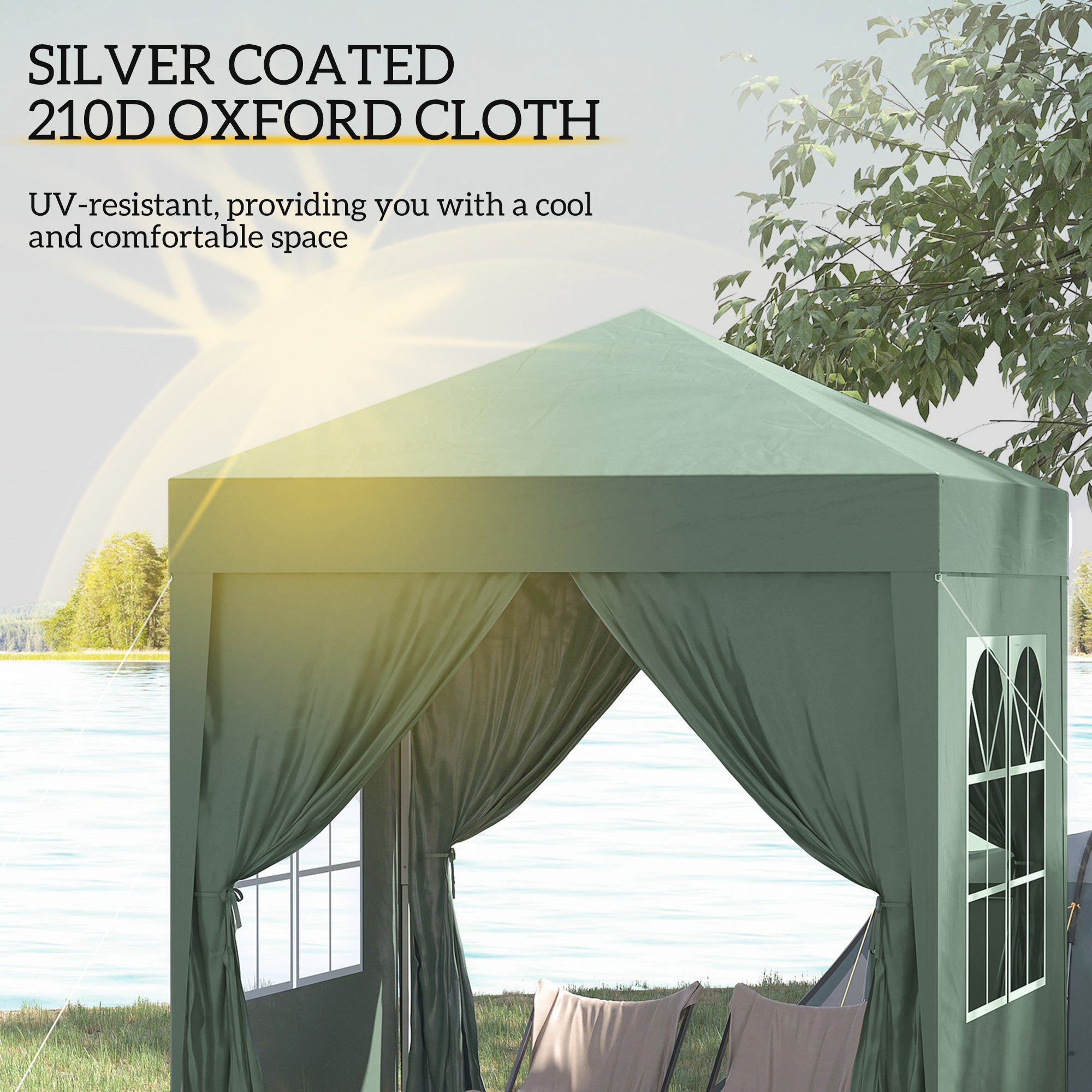 Alloy Steel Pop Up Gazebo Marquee Party Tent Canopy 200cm Width x 298cm Depth - Velmora