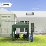 Alloy Steel Pop Up Gazebo Marquee Party Tent Canopy 200cm Width x 298cm Depth - Velmora