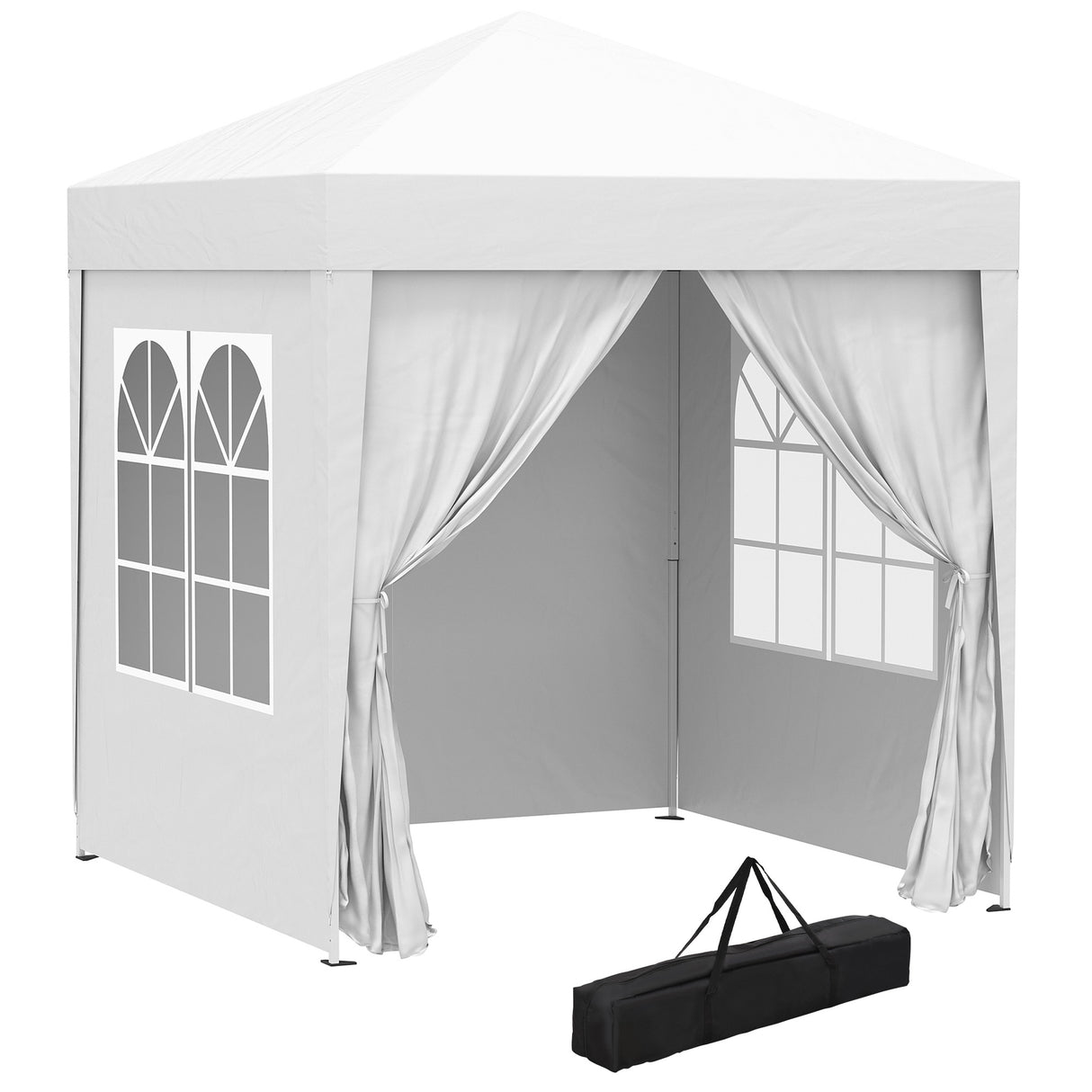 Alloy Steel Pop Up Gazebo Marquee Party Tent Canopy 200cm Width x 298cm Depth - Velmora