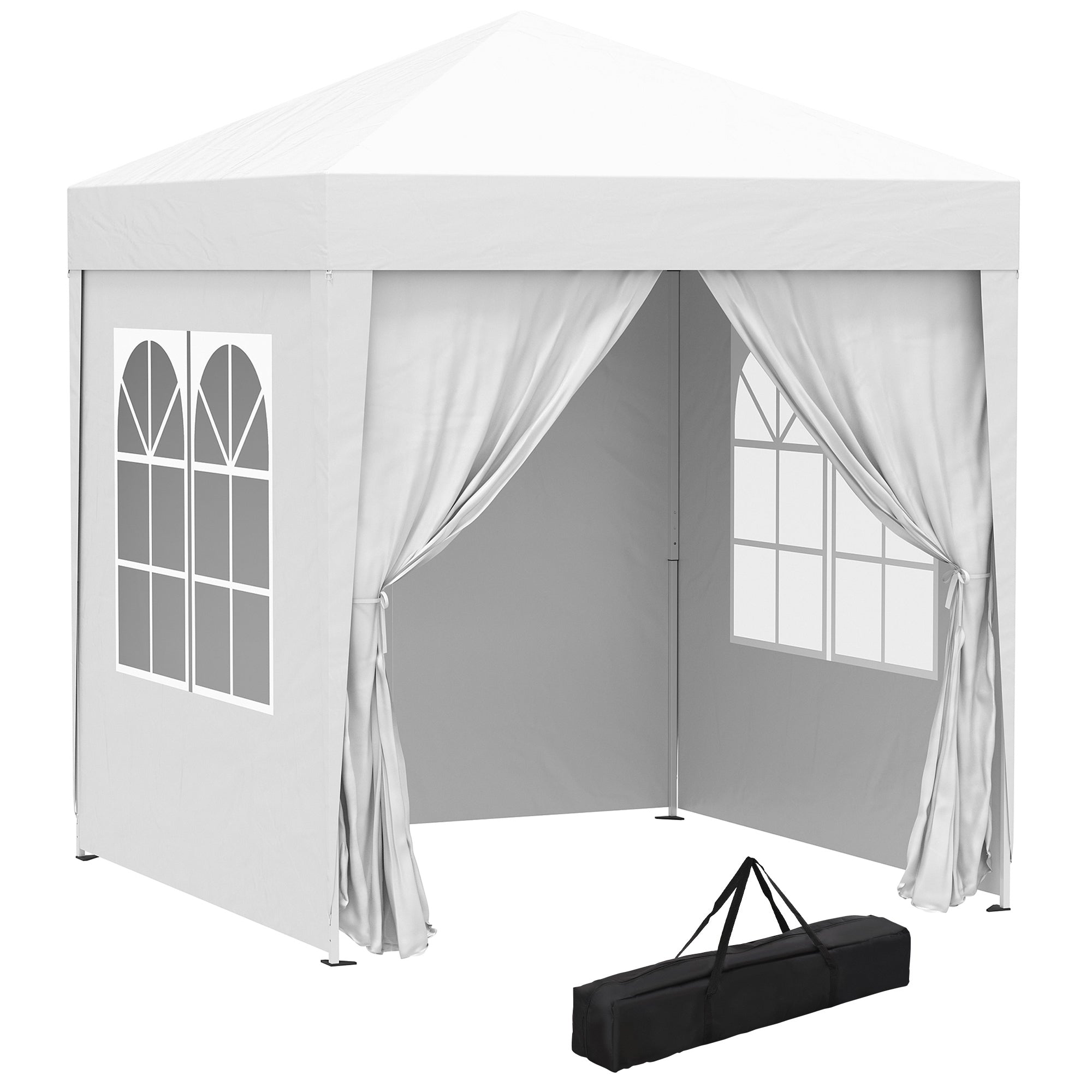 Alloy Steel Pop Up Gazebo Marquee Party Tent Canopy 200cm Width x 298cm Depth - Velmora