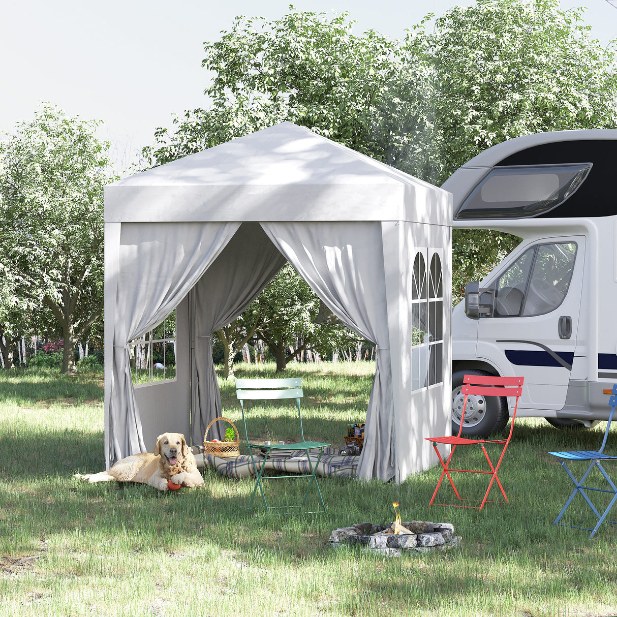Alloy Steel Pop Up Gazebo Marquee Party Tent Canopy 200cm Width x 298cm Depth - Velmora