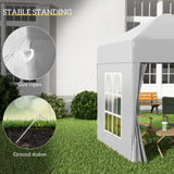 Alloy Steel Pop Up Gazebo Marquee Party Tent Canopy 200cm Width x 298cm Depth - Velmora