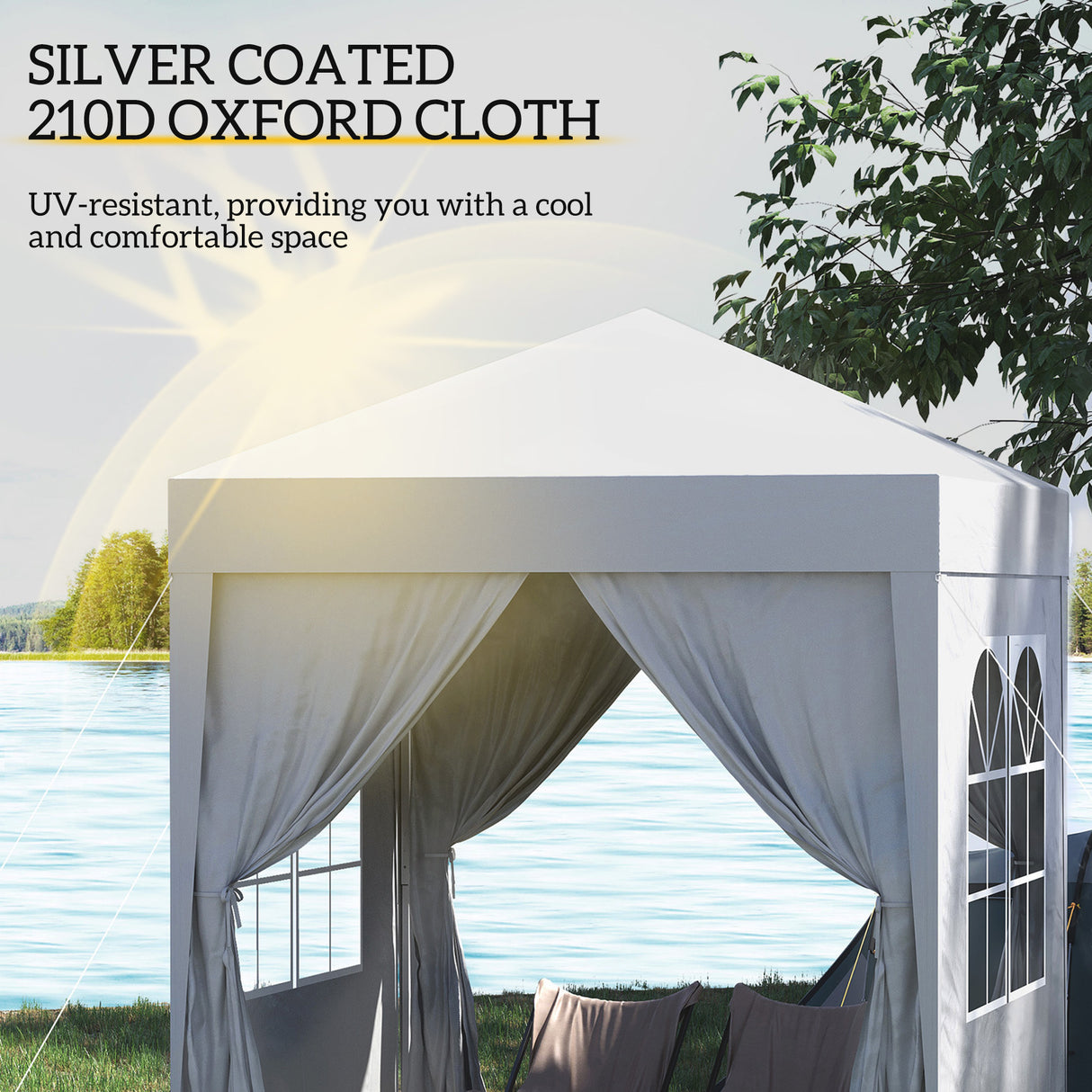 Alloy Steel Pop Up Gazebo Marquee Party Tent Canopy 200cm Width x 298cm Depth - Velmora