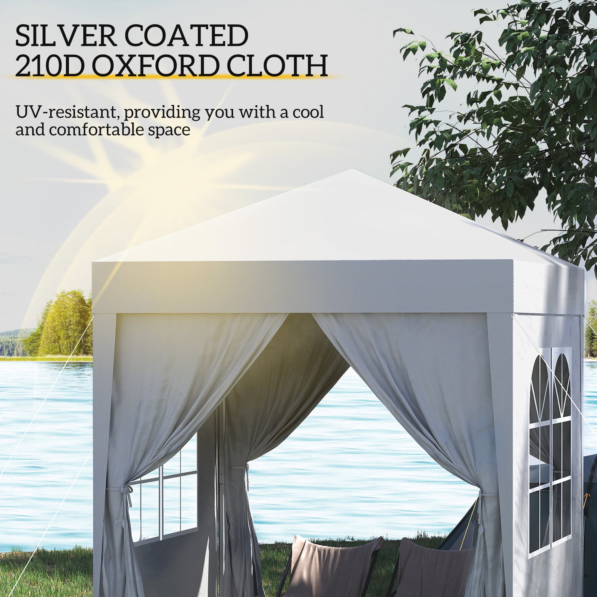 Alloy Steel Pop Up Gazebo Marquee Party Tent Canopy 200cm Width x 298cm Depth - Velmora