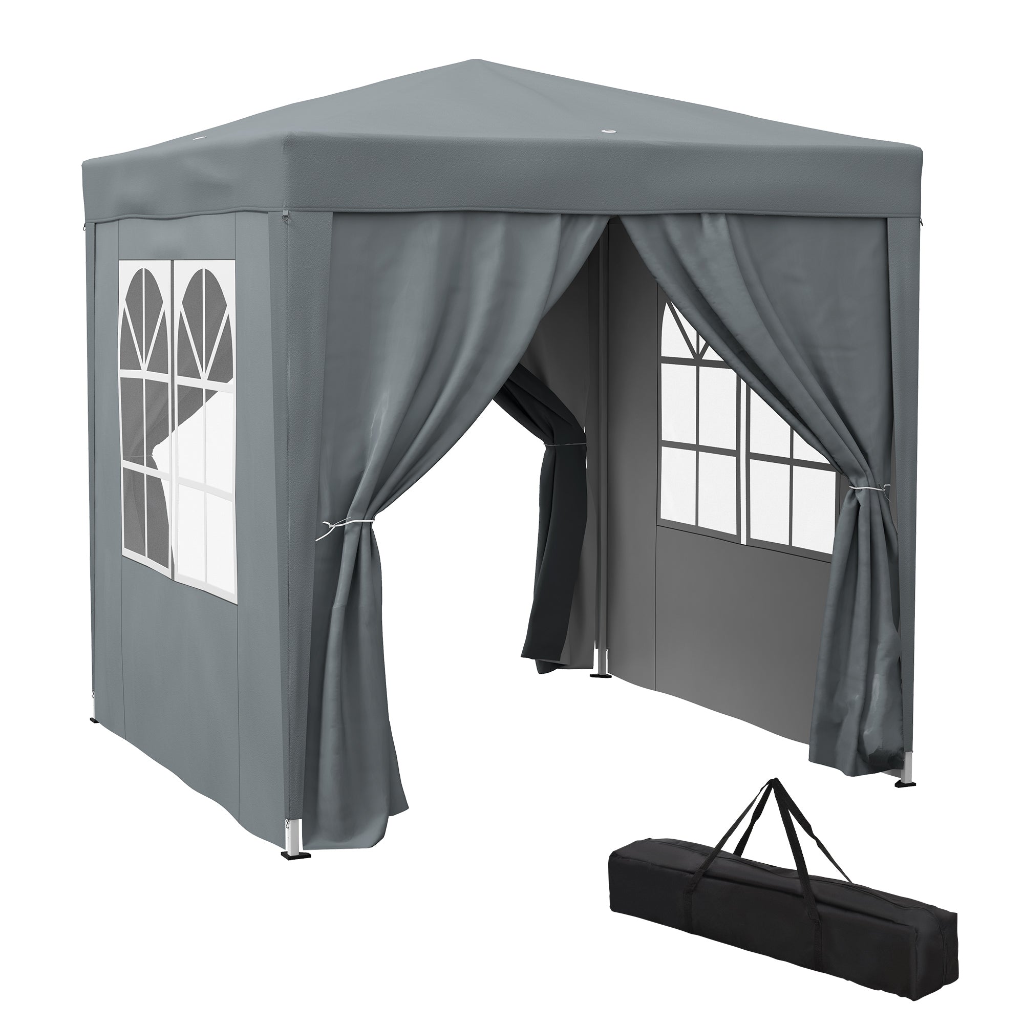 Alloy Steel Pop Up Gazebo Marquee Party Tent Canopy 200cm Width x 298cm Depth - Velmora