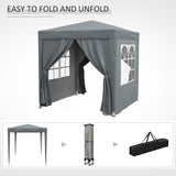 Alloy Steel Pop Up Gazebo Marquee Party Tent Canopy 200cm Width x 298cm Depth - Velmora