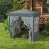 Alloy Steel Pop Up Gazebo Marquee Party Tent Canopy 200cm Width x 298cm Depth - Velmora