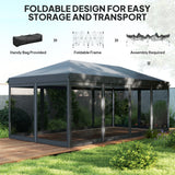 Alloy Steel Pop Up Gazebo Marquee Party Wedding Tent 585cm Width x 295cm Depth - Velmora