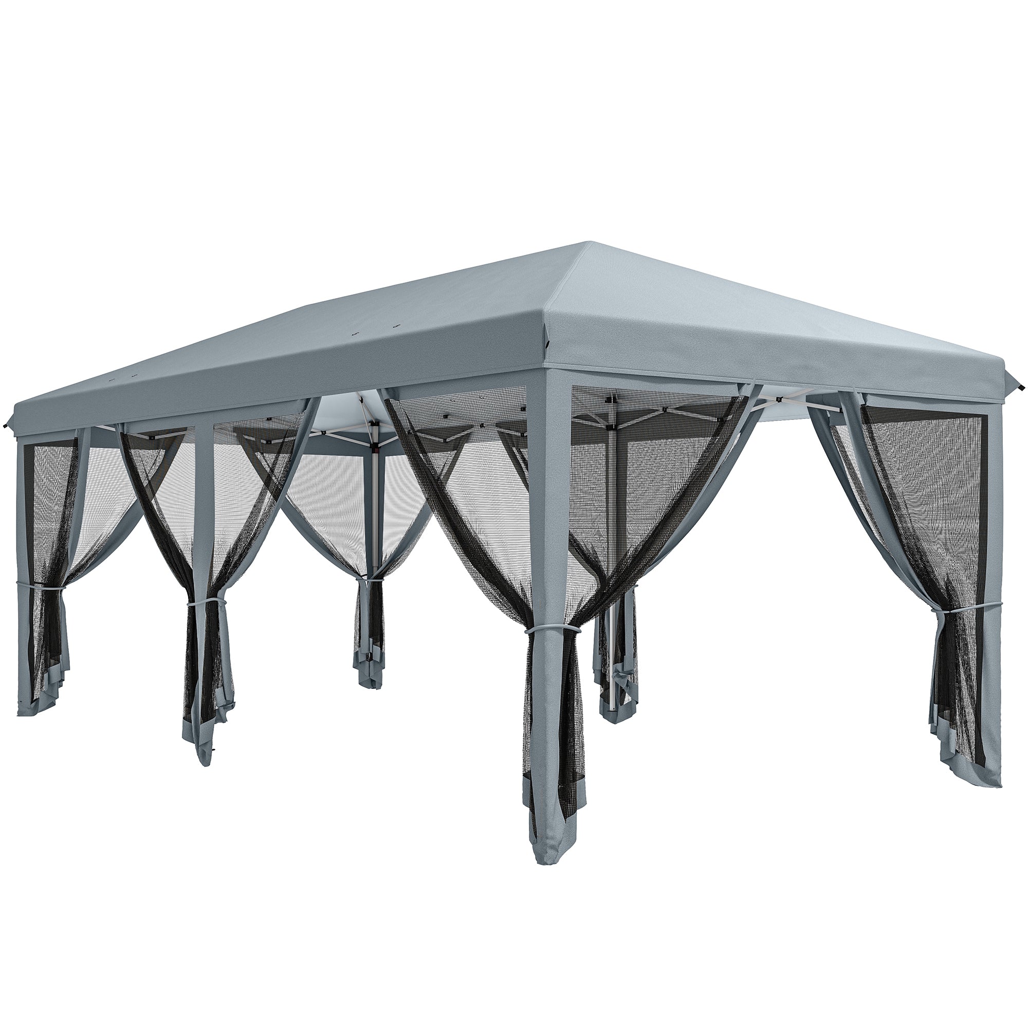 Alloy Steel Pop Up Gazebo Marquee Party Wedding Tent 585cm Width x 295cm Depth - Velmora