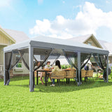 Alloy Steel Pop Up Gazebo Marquee Party Wedding Tent 585cm Width x 295cm Depth - Velmora