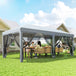 Alloy Steel Pop Up Gazebo Marquee Party Wedding Tent 585cm Width x 295cm Depth - Velmora