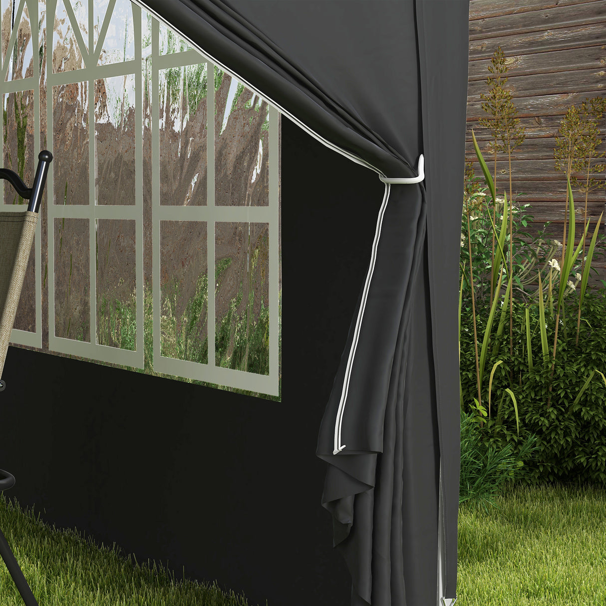 Alloy Steel Pop Up Gazebo With Curtain Walls 295cm Width x 295cm Depth - Velmora