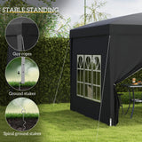 Alloy Steel Pop Up Gazebo With Curtain Walls 295cm Width x 295cm Depth - Velmora