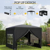 Alloy Steel Pop Up Gazebo With Curtain Walls 295cm Width x 295cm Depth - Velmora