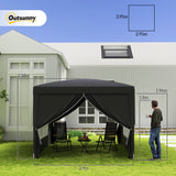 Alloy Steel Pop Up Gazebo With Curtain Walls 295cm Width x 295cm Depth - Velmora