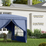 Alloy Steel Pop Up Gazebo With Curtain Walls 295cm Width x 295cm Depth - Velmora