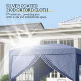 Alloy Steel Pop Up Gazebo With Curtain Walls 295cm Width x 295cm Depth - Velmora