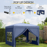 Alloy Steel Pop Up Gazebo With Curtain Walls 295cm Width x 295cm Depth - Velmora
