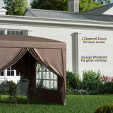 Alloy Steel Pop Up Gazebo With Curtain Walls 295cm Width x 295cm Depth - Velmora