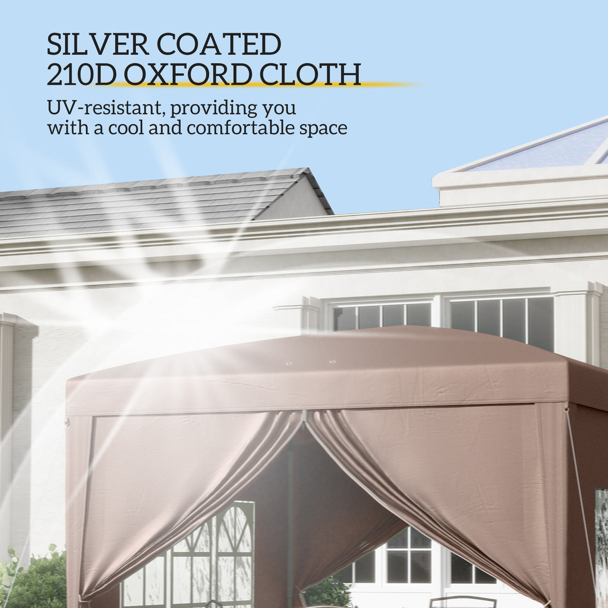 Alloy Steel Pop Up Gazebo With Curtain Walls 295cm Width x 295cm Depth - Velmora