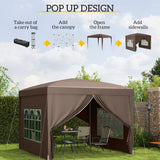 Alloy Steel Pop Up Gazebo With Curtain Walls 295cm Width x 295cm Depth - Velmora