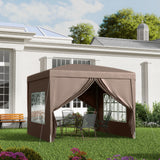 Alloy Steel Pop Up Gazebo With Curtain Walls 295cm Width x 295cm Depth - Velmora