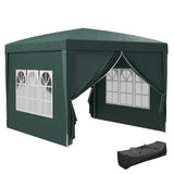 Alloy Steel Pop Up Gazebo With Curtain Walls 295cm Width x 295cm Depth - Velmora