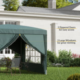 Alloy Steel Pop Up Gazebo With Curtain Walls 295cm Width x 295cm Depth - Velmora