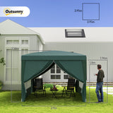 Alloy Steel Pop Up Gazebo With Curtain Walls 295cm Width x 295cm Depth - Velmora