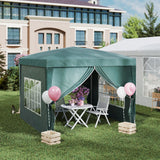 Alloy Steel Pop Up Gazebo With Curtain Walls 295cm Width x 295cm Depth - Velmora