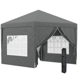 Alloy Steel Pop Up Gazebo With Curtain Walls 295cm Width x 295cm Depth - Velmora