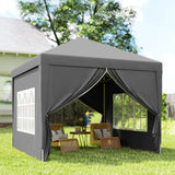Alloy Steel Pop Up Gazebo With Curtain Walls 295cm Width x 295cm Depth - Velmora