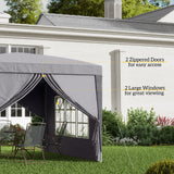 Alloy Steel Pop Up Gazebo With Curtain Walls 295cm Width x 295cm Depth - Velmora