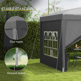 Alloy Steel Pop Up Gazebo With Curtain Walls 295cm Width x 295cm Depth - Velmora