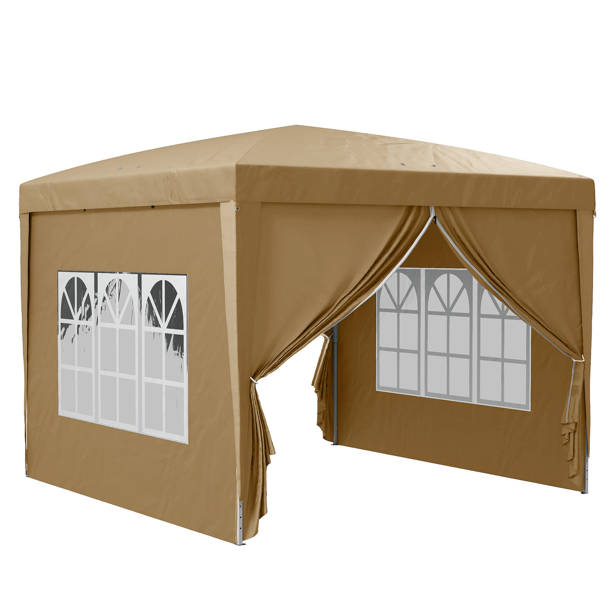 Alloy Steel Pop Up Gazebo With Curtain Walls 295cm Width x 295cm Depth - Velmora