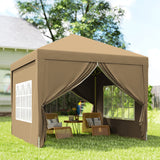 Alloy Steel Pop Up Gazebo With Curtain Walls 295cm Width x 295cm Depth - Velmora