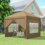 Alloy Steel Pop Up Gazebo With Curtain Walls 295cm Width x 295cm Depth - Velmora