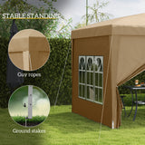 Alloy Steel Pop Up Gazebo With Curtain Walls 295cm Width x 295cm Depth - Velmora