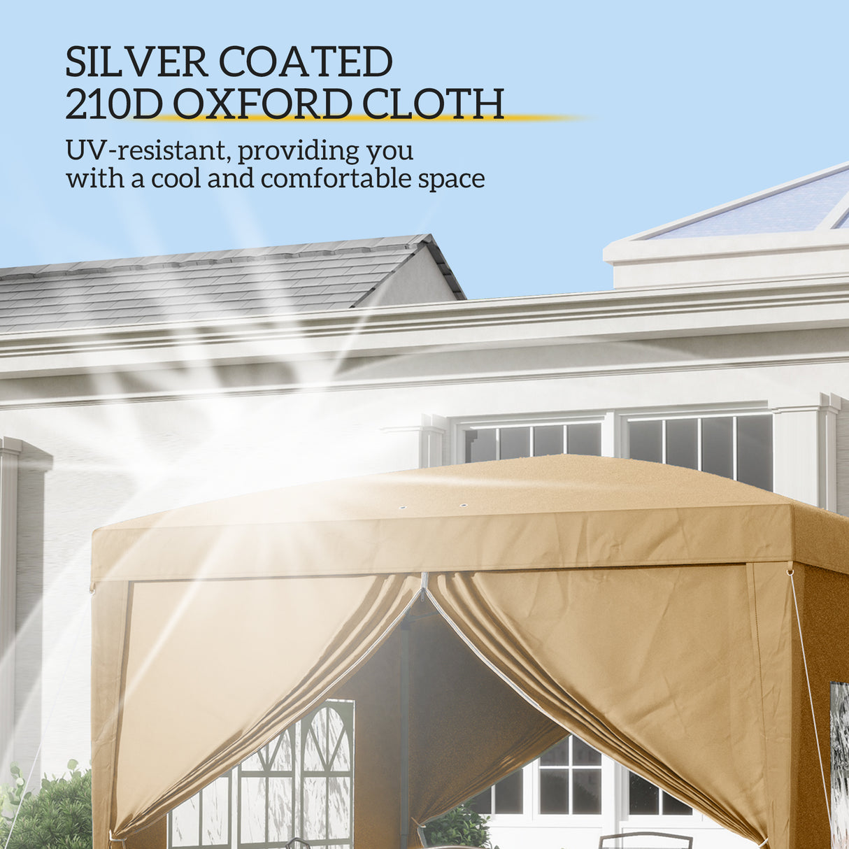 Alloy Steel Pop Up Gazebo With Curtain Walls 295cm Width x 295cm Depth - Velmora