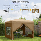 Alloy Steel Pop Up Gazebo With Curtain Walls 295cm Width x 295cm Depth - Velmora