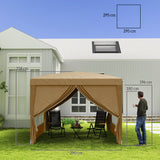 Alloy Steel Pop Up Gazebo With Curtain Walls 295cm Width x 295cm Depth - Velmora