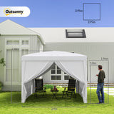 Alloy Steel Pop Up Gazebo With Curtain Walls 295cm Width x 295cm Depth - Velmora