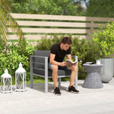 Aluminium 1 Seater Garden Sofa with Removable Cushions - Velmora