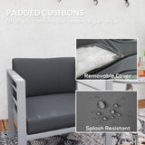 Aluminium 1 Seater Garden Sofa with Removable Cushions - Velmora